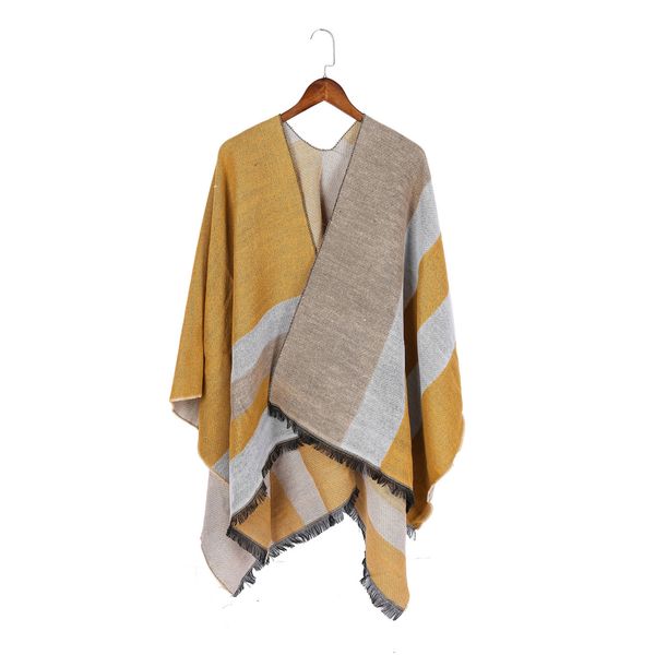 

amazon selling 2019 new cross-border mosaic pattern warm cashmere shawl a generation of fat, Blue;gray