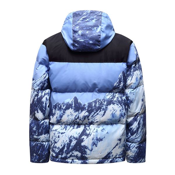 

зимняя мода печати мужская куртка face north роскошный большой размер толстый пуховик тенденция улицы хип-хоп пальто спорт альпинизм теплый, Black