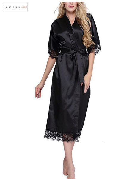 

качество черный шелк пижамы длинные robe сексуальное белье кимоно юката nightgown плюс размер s  xl xxl xxxl 050, Black;red