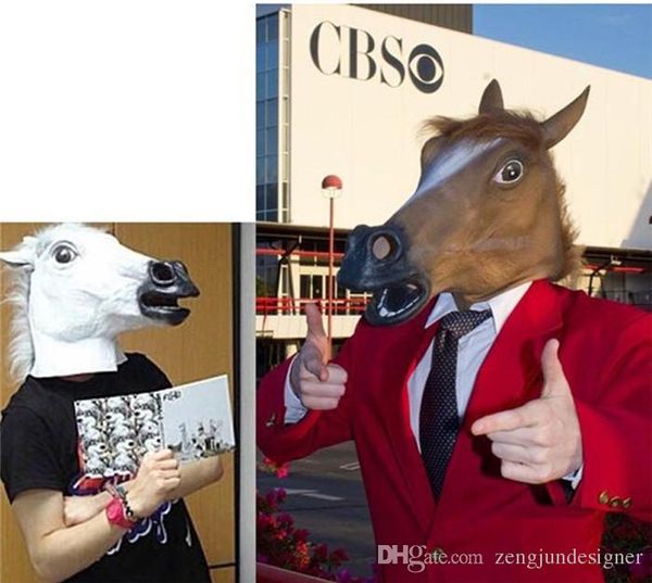 

horse fashion mask party style halloween gras carnival black white brown like real model casual apparel, Silver