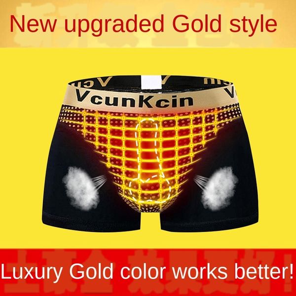 

british vk men's 30th generation super strong golden pants and underpants tomalin modal magnetic therapy health men's underpants, Black;white