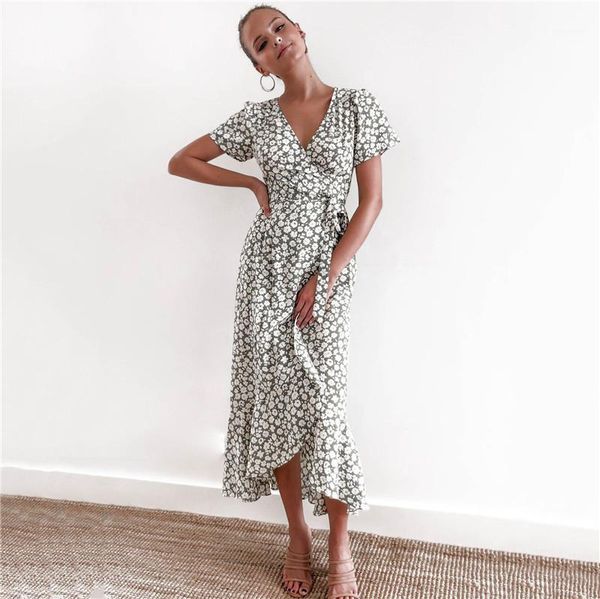 

womens dresses asymmetrical natural color fashion dresses v neck split sleeveless dresses women clothing designer floral printed, Black;gray