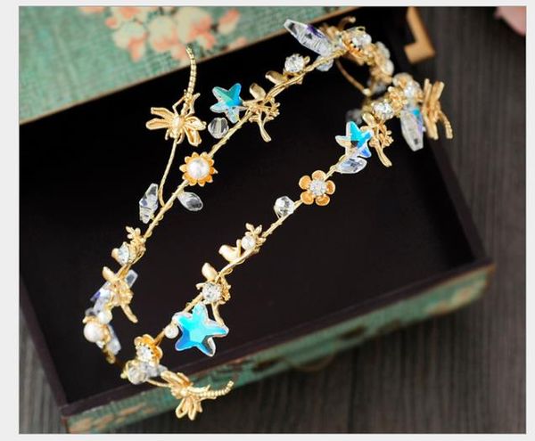

bride headwear star crown hair hoop wedding bride headwear bride jewelry, Slivery;golden