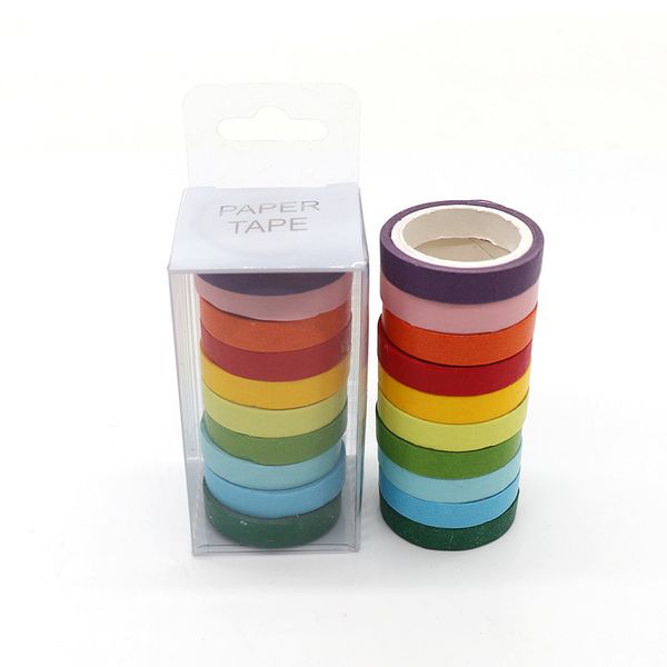 

simple solid color rainbow washi tape set adhesive tape diy scrapbooking sticker label paper masking tape 2016 school office stationery gift