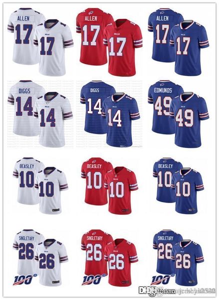 

men women buffalo bills youth 14 stefon diggs 17 josh allen 10 cole beasley 26 devin singletary 49 tremaine edmunds football jerseys, Black;red
