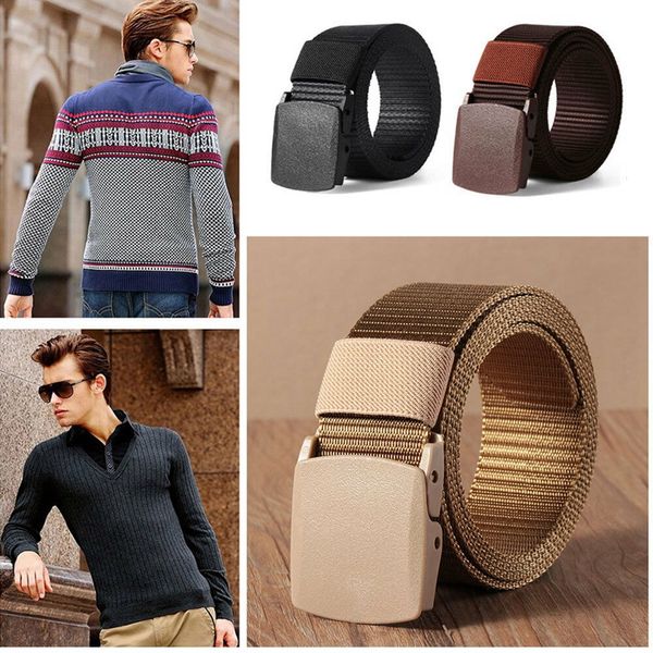

47 to 63 inch men belt mens designer belts ceinture tactical smooth waistband web weave stripe pattern outdoor sport trainin waist strap, Black;brown