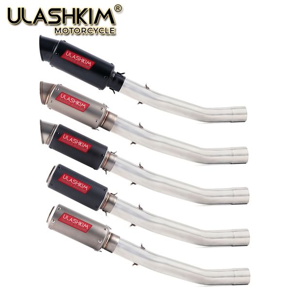 

motorcycle exhaust full system middle link pipe muffler slip on for zx-6r zx6r zx 6r ninja 636 2008-2019