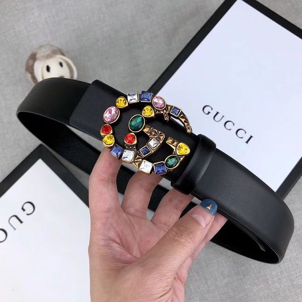 

Luxury lady leather belt luxury de igner fa hion color diamond lady mooth buckle leather belt can be whole ale, Black;brown