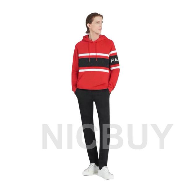 

2020 fashion autumn give mens designer luxury striped patchwork embroidery letter hoodies pullover hooded cotton casual tag sweatshirt, Black