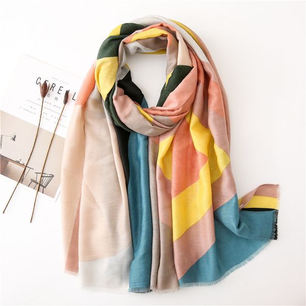 

180*90cm new geometric triangle women scarf fashion versatile cotton scarf spring autumn shawl, Blue;gray