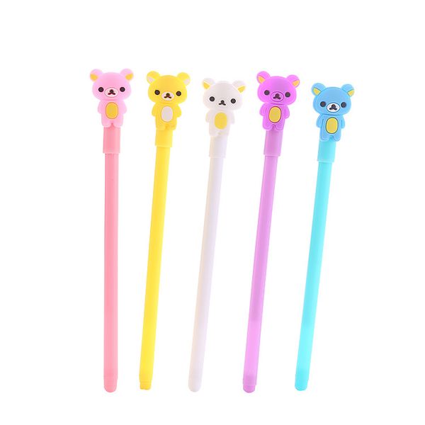 

40 pcs/lot cartoon candy color bear gel pen cute 0.5mm black ink signature pen office school writing supplies escolar