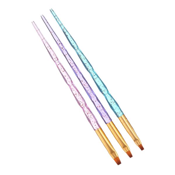 

new acrylic uv nail false tips builder brush pen for professional salons & home diy nail art pack of 3