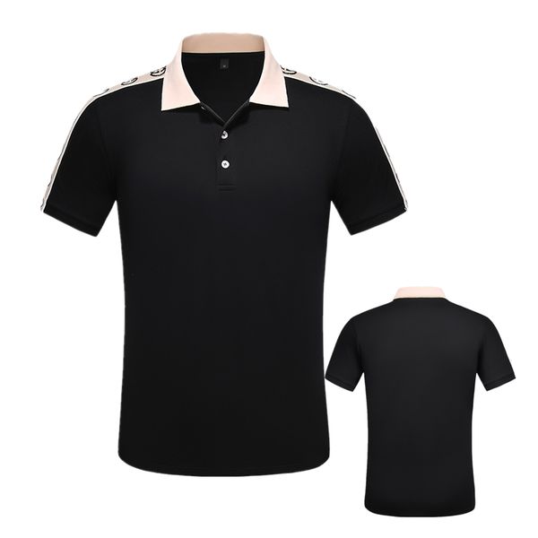 

2020 spring and summer popular models men's cotton striped short-sleeved t-shirt original lapel polo shirt designer polo shirt male, White;black