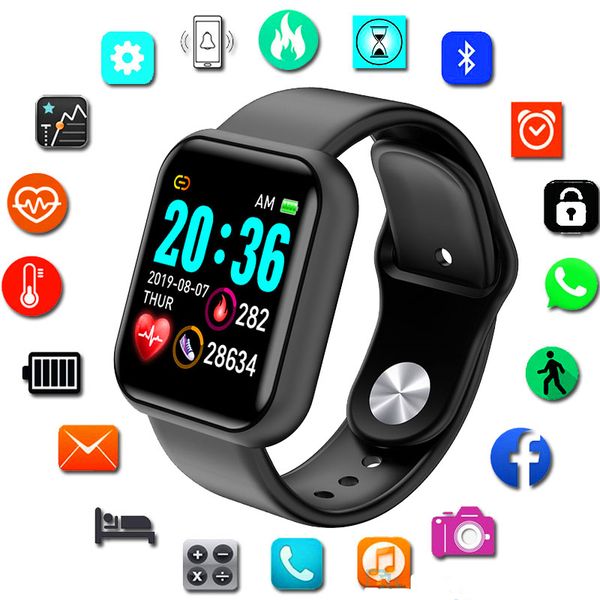 

y68 smart band fitness tracker watch sport bracelet heart rate blood pressure smartband monitor health wristband