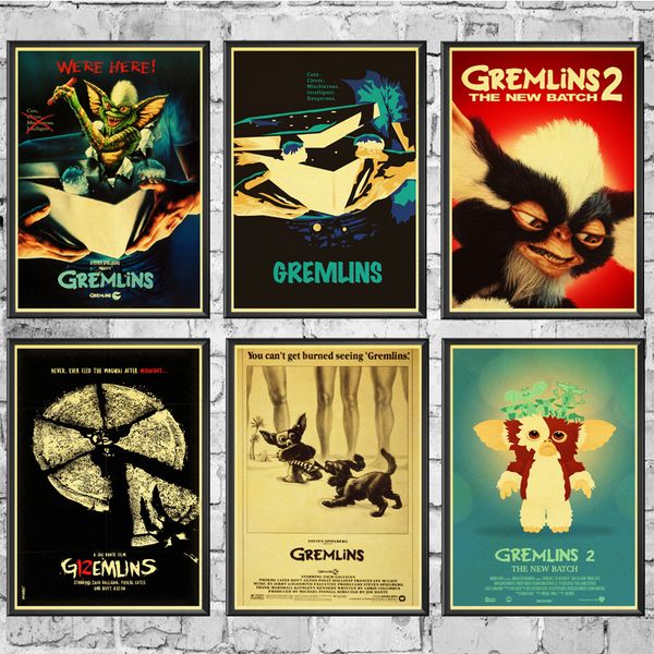 

movie film gremlins retro poster prints wall stickers for living room home decoration