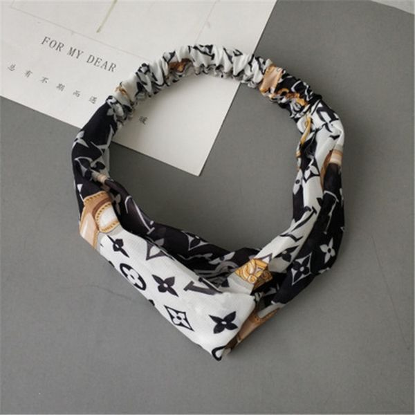 

imitation silk headband with elastic ladies printing head belt fashion designer headwraps 4 colors whoelsale dhl ufj590, Slivery;white