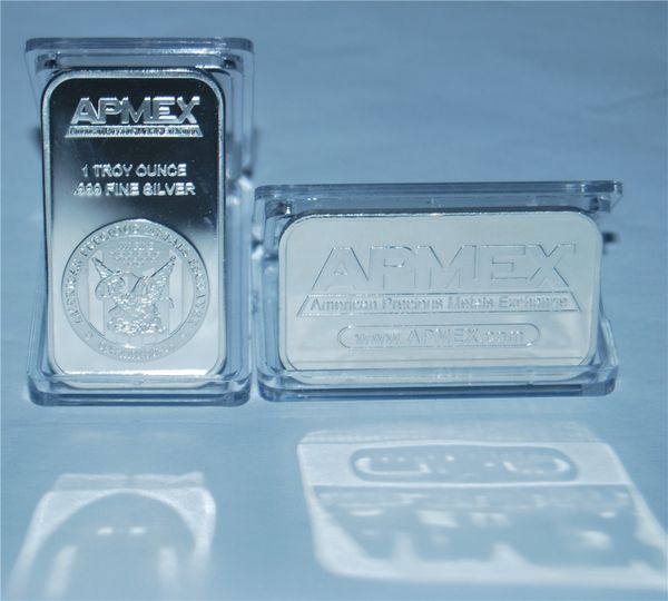 

5pcs/lot american precious metals exchange apmex 1 oz .999 plated silver bar
