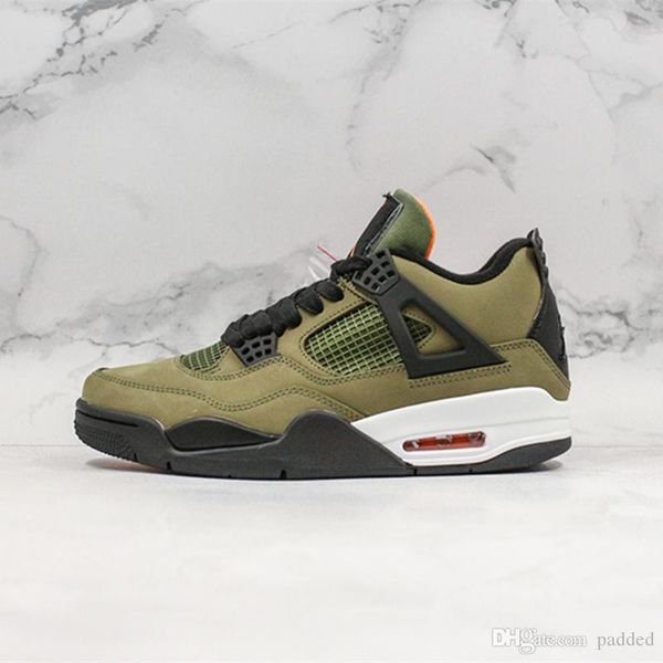 

2020 new 4 4s undefeated mens basketball shoes brand undftd army green breathable athletic trainers designer retro sports sneaker size 40-47, White;red