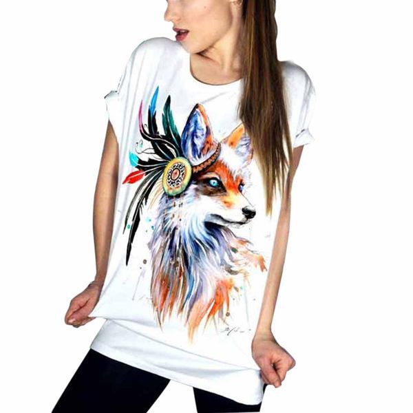 

women women shirts harajuku 2019 summer t shirt short sleeve short graphic fox casual tshirt punk rock tee shirt femme white