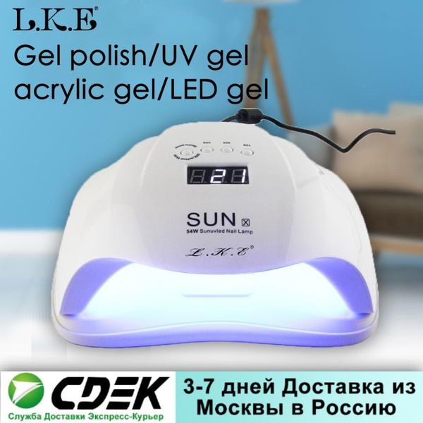 

lke 54w nail dryer led nail lamp for manicure 36 pcs light bead uv lamp lcd display drying all gels polish art tools