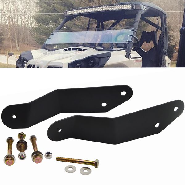 

42 inch led light bar upper windshield mount brackets fit can-am commander 1000 800
