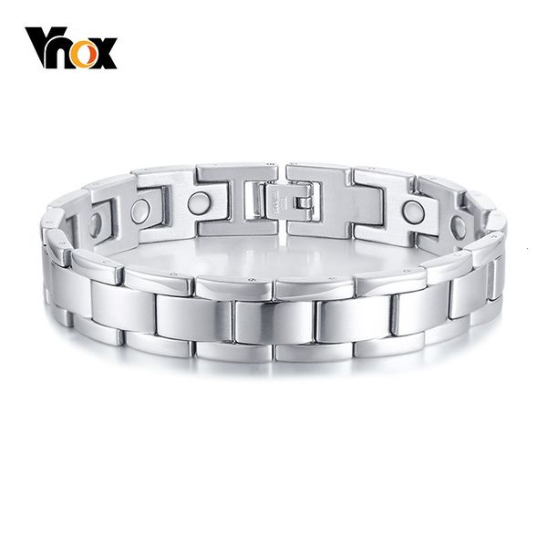 

vnox magnetic therapy bracelets for men pain relief for arthritis and carpal tunnel pulseira masculina 8.26, Golden;silver