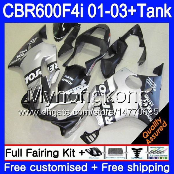 Karosserie + Tank für HONDA CBR 600F4i CBR600FS CBR600F4i 01 02 03 286HM.61 CBR600 F4i 600 FS CBR 600 F4i 2001 2002 2003 Matte Repsol Hot Verkleidungen