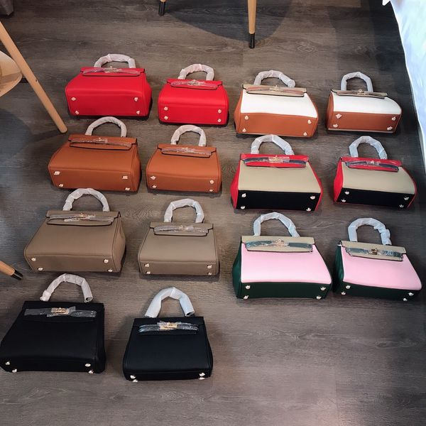 

25 30cm women's h platinum handbags genuine leather lady totes bag ostrich leather with lock key alligator designer luxury handbags pur
