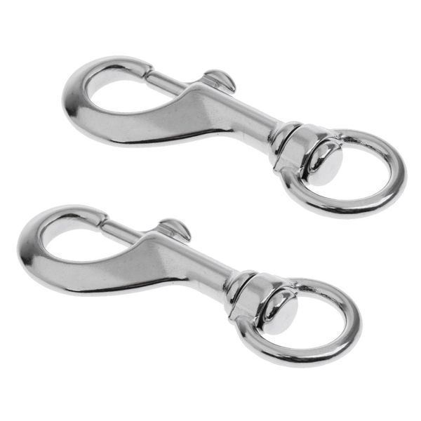 

2 pieces stainless steel round eye swivel bolt snap hook dog chain clip 68mm