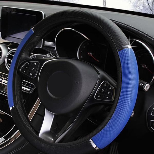 

2019 leather car steering wheel cover anti-slip protector for 37-38cm diameter