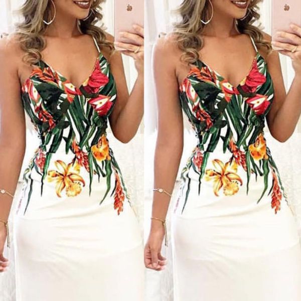 

new style women boho floral dress summer beach long maxi dress halter v neck strappy lady fashion formal evening party sundress, Black;gray