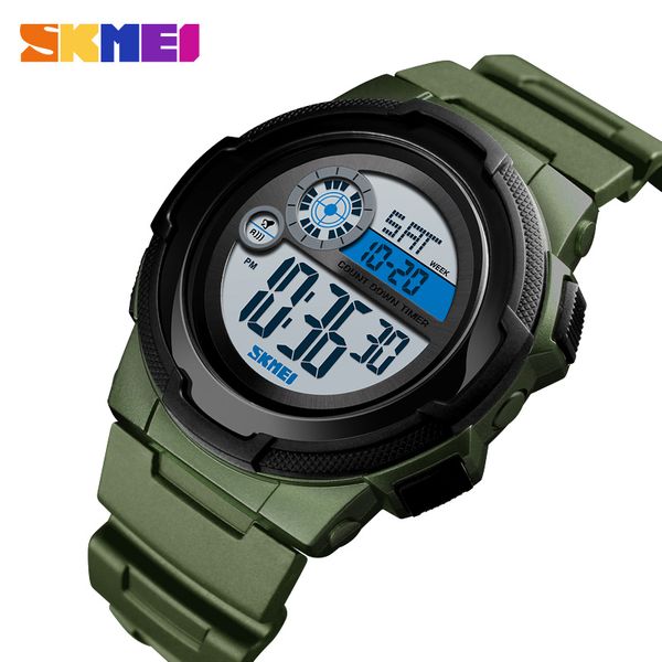 

skmei men digital sport watch waterproof chronograph electronic wristwatch fashion men's watch alarm clock reloj hombre, Slivery;brown