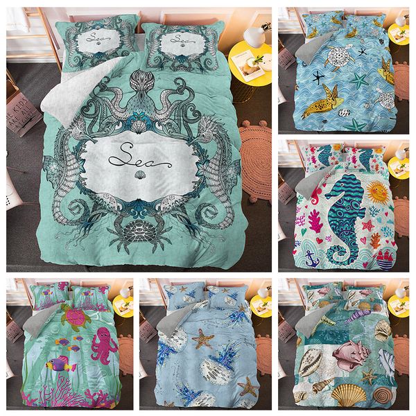 Sea Animals Duvet Cover Set Starfish Bedding Sets Home Decoration