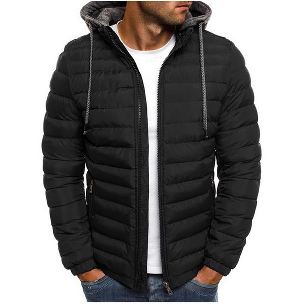 

mjartoria men's lightweight windproof warm packable jacket hooded coat causal zipper parka clothes streetwear men clothing, Black;brown