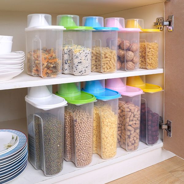 

2l storage box cereal dispenser storage box bottles jars boxes kitchen grain rice containers nice *