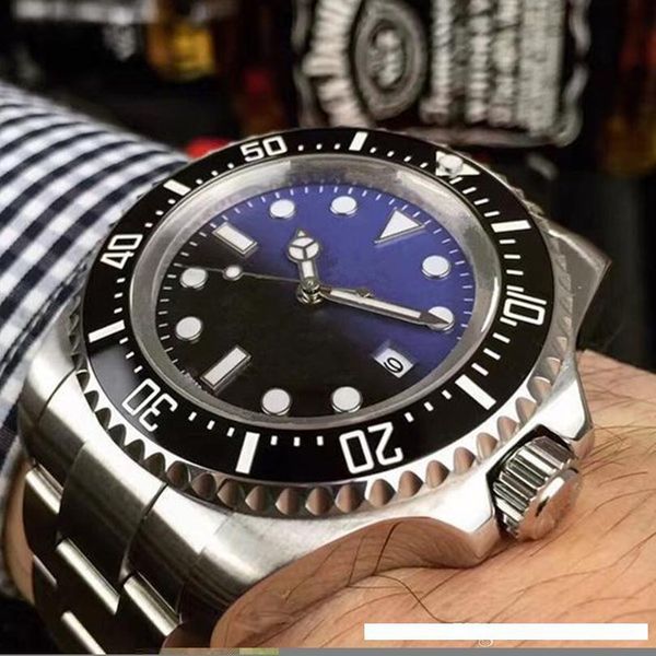 

new mens watch deep ceramic bezel sea-dweller 126660 44 mm stanless steel glide lock clasp automatic mechanical mens watches chrono reloj, Slivery;brown