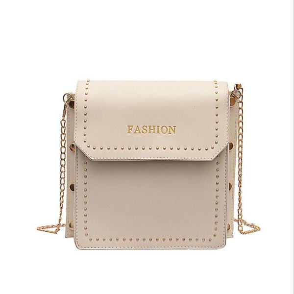 

women's chain phone bag rivet small square package crossbody bags for women handbags pure color fashion mini shoulder pouch