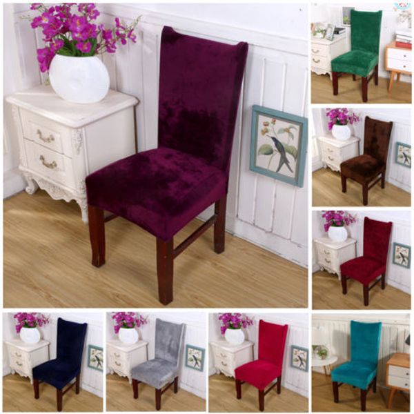

stretch velvet fabric dining room wedding kitchen home chair seat covers