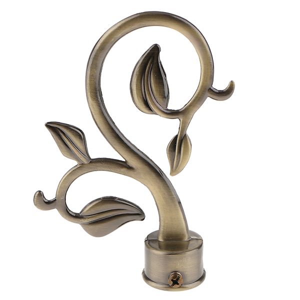 

curtain rod finials window drapery blinds pole end cap 28mm inner diameter - leaves