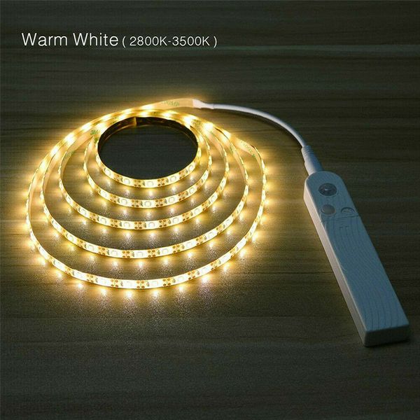 

1/2/3m wireless pir motion sensor led strips wardrobe cabinet bed night light