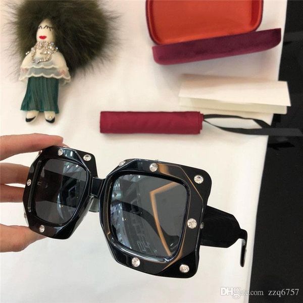 

new fashion selling women designer sunglasses 0481s square frame diamond popular elegant style uv400 protection eyewear, White;black