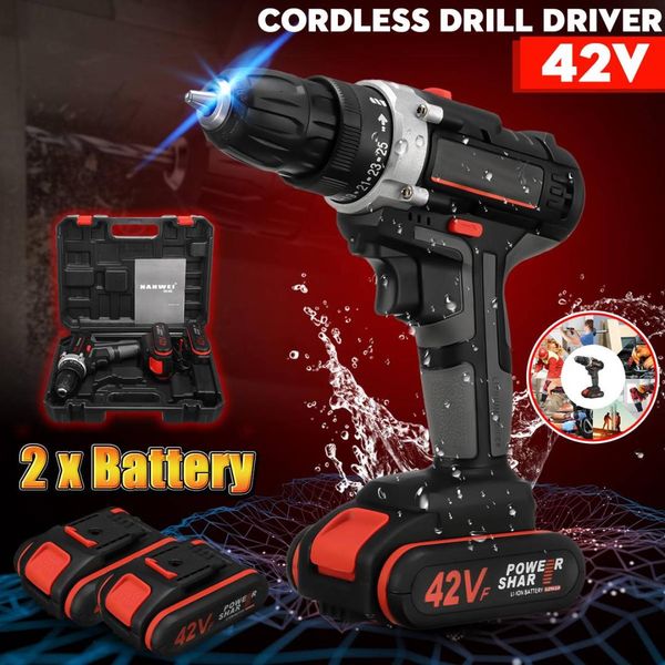 

2 speed brushless cordless electric impact drill led light li-ion battery 25 1 25~28nm 42vf 5000mah