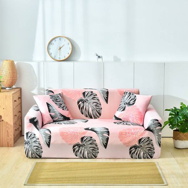 Lovely Pink Sofa Cover Elastic With Pillowcase For Living Room