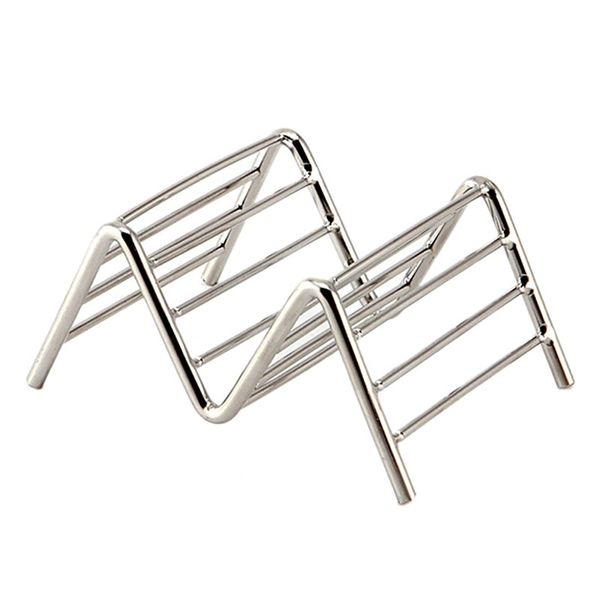 

4sizes stainless steel taco holder restaurant food show mexican food rack stand holds hard soft shells wave kitchen tool other bakeware
