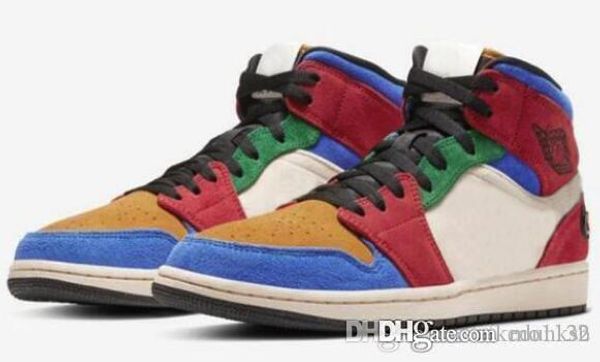 

blue the great x 1 mid fearless basketball shoes multi color splicing corduroy suede retro festival color matching traffic light cu2805-100