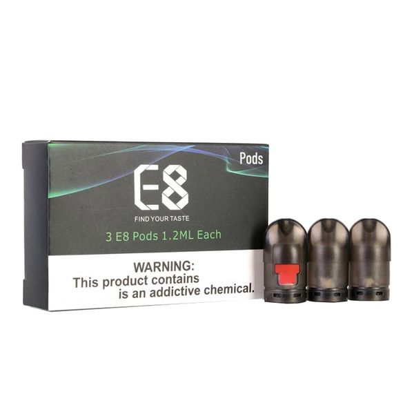 

Authentic E8 Pod Replacement 1.2ml Refillable Cartridge Empty Pods for JDI Vapeants E8 Vape Kit E Cigarette DHL Free