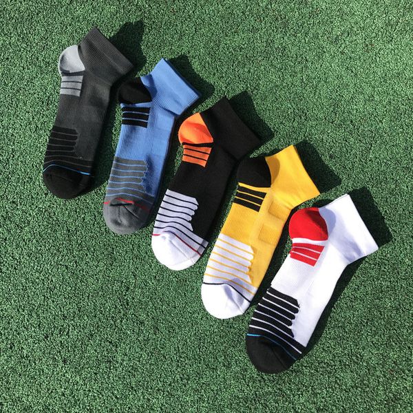 

5 pairs men's sport socks low cut ankle socks cotton breathable sport cycling bowling camping hiking sock 5 colors, Black