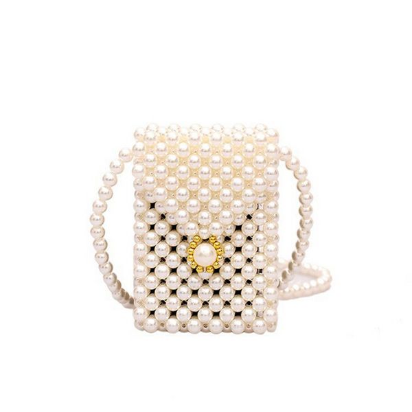 

women retro pearl hand-woven straw bag summer travel handle bag shoulder women's bolsa feminina sac a main 40mi06