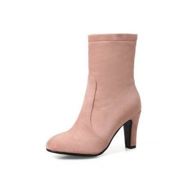 

2019 coarse with circle head short suede boots high with woman boots size code 40-47, Black