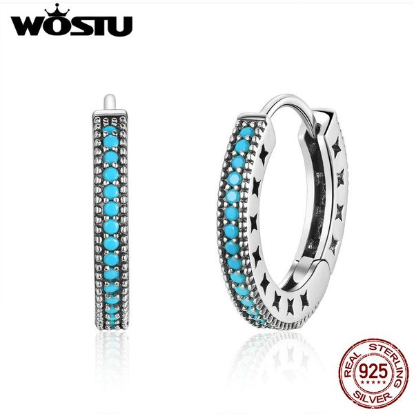 

wostu 100% real 925 sterling silver bohemia style hoop earrings for women outgoing activities fashion simple jewelry gift cqe493, Golden